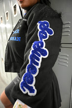 Load image into Gallery viewer, The Finer Woman Club Black Wool Varsity Jacket