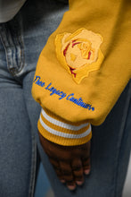 Load image into Gallery viewer, Pretty Poodle Wool Gold Varsity Jacket