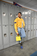 Load image into Gallery viewer, Pretty Poodle Wool Gold Varsity Jacket