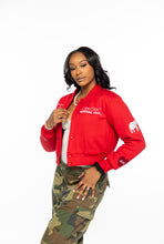 Load image into Gallery viewer, Cropped Cotton Devastating DST Bomber