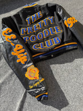 Load image into Gallery viewer, Cropped Pretty Poodle Club Leather Varsity Jacket