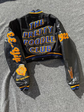 Load image into Gallery viewer, Cropped Pretty Poodle Club Leather Varsity Jacket