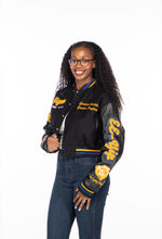 Load image into Gallery viewer, Cropped Pretty Poodle Club Leather Varsity Jacket