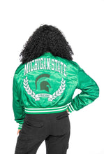 Load image into Gallery viewer, MSU Satin Bomber Jacket