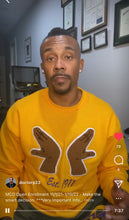 Load image into Gallery viewer, Gold Chenille Omega Psi Phi Hooks Crewneck