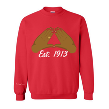 Load image into Gallery viewer, Red Chenille Delta Mid: Est. 1913 Crewneck