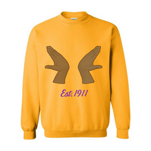 Load image into Gallery viewer, Gold Chenille Omega Psi Phi Hooks Crewneck