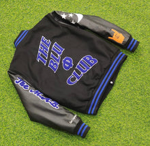 Load image into Gallery viewer, The Blu Phi Club Leather Varsity Jacket
