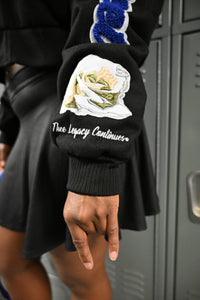 The Finer Woman Club Black Wool Varsity Jacket