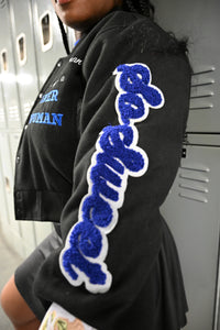 The Finer Woman Club Black Wool Varsity Jacket