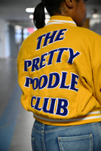 Load image into Gallery viewer, Pretty Poodle Wool Gold Varsity Jacket
