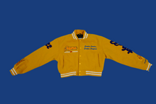 Load image into Gallery viewer, Pretty Poodle Wool Gold Varsity Jacket
