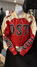 Load image into Gallery viewer, DST Devastating Diva Buckin Red &amp; Cream Leather Jacket
