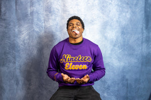 Purple Chenille Nineteen Eleven Crewneck