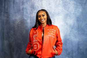 DST Crest Red Leather Varsity Jacket - Traditional Fit