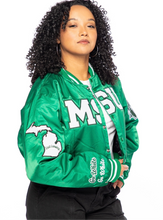 Load image into Gallery viewer, MSU Satin Bomber Jacket

