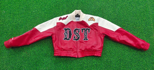 DST Devastating Diva Buckin Red & Cream Leather Jacket