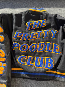 Pretty Poodle Club Leather Varsity Jacket