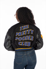 Load image into Gallery viewer, Cropped Pretty Poodle Club Leather Varsity Jacket
