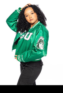 MSU Satin Bomber Jacket