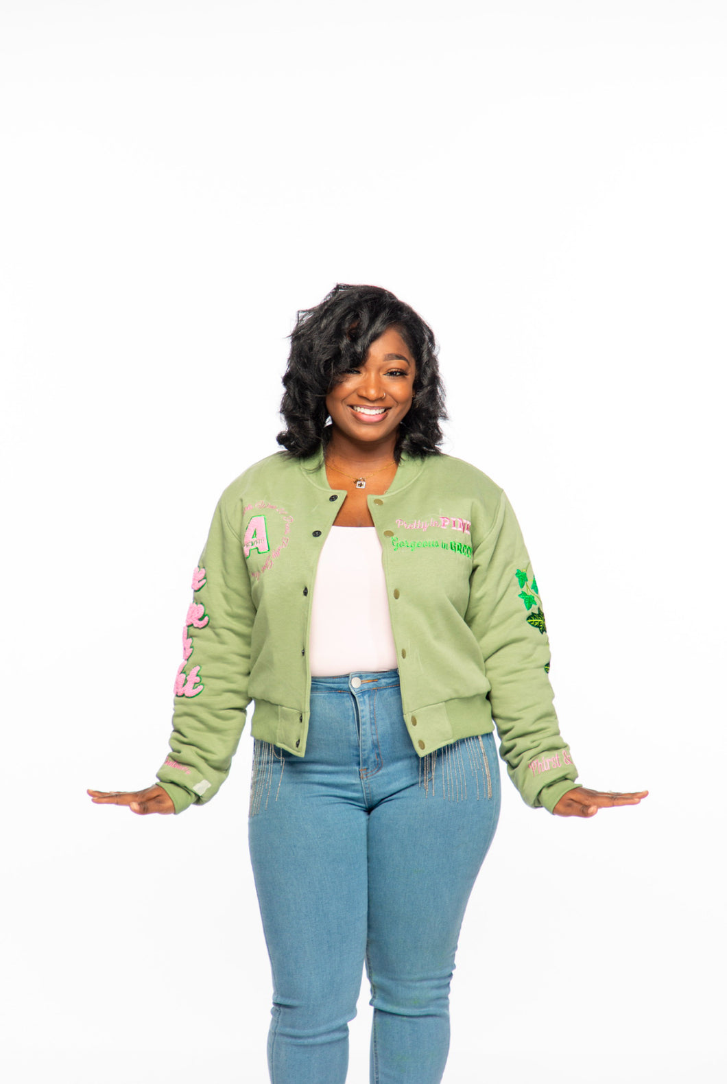 Cropped Cotton Pretty Girl Bomber