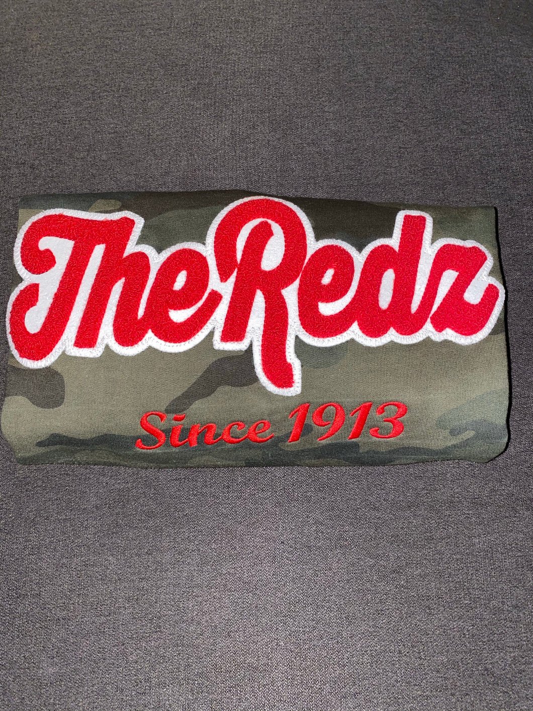 Limited Edition: The Redz Since 1913 Chenille Camo Crewneck