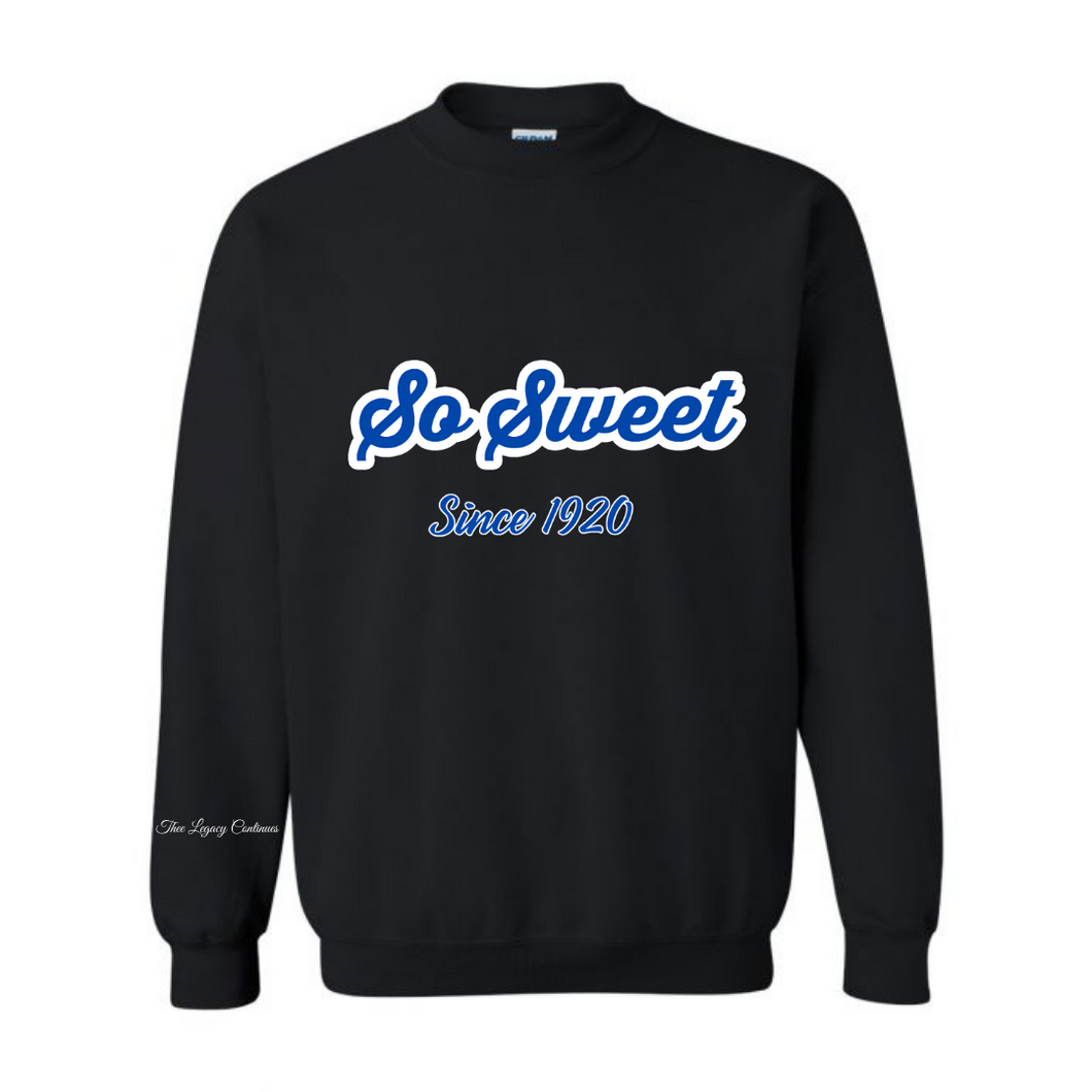Zeta So Sweet Since 1920 Chenille Crewneck