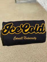 Load image into Gallery viewer, Black Ice Cold Chenille Alpha Cornell University Crewneck
