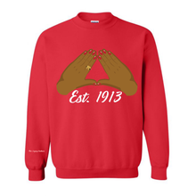 Load image into Gallery viewer, Red Chenille Delta Mid: Est. 1913 Crewneck

